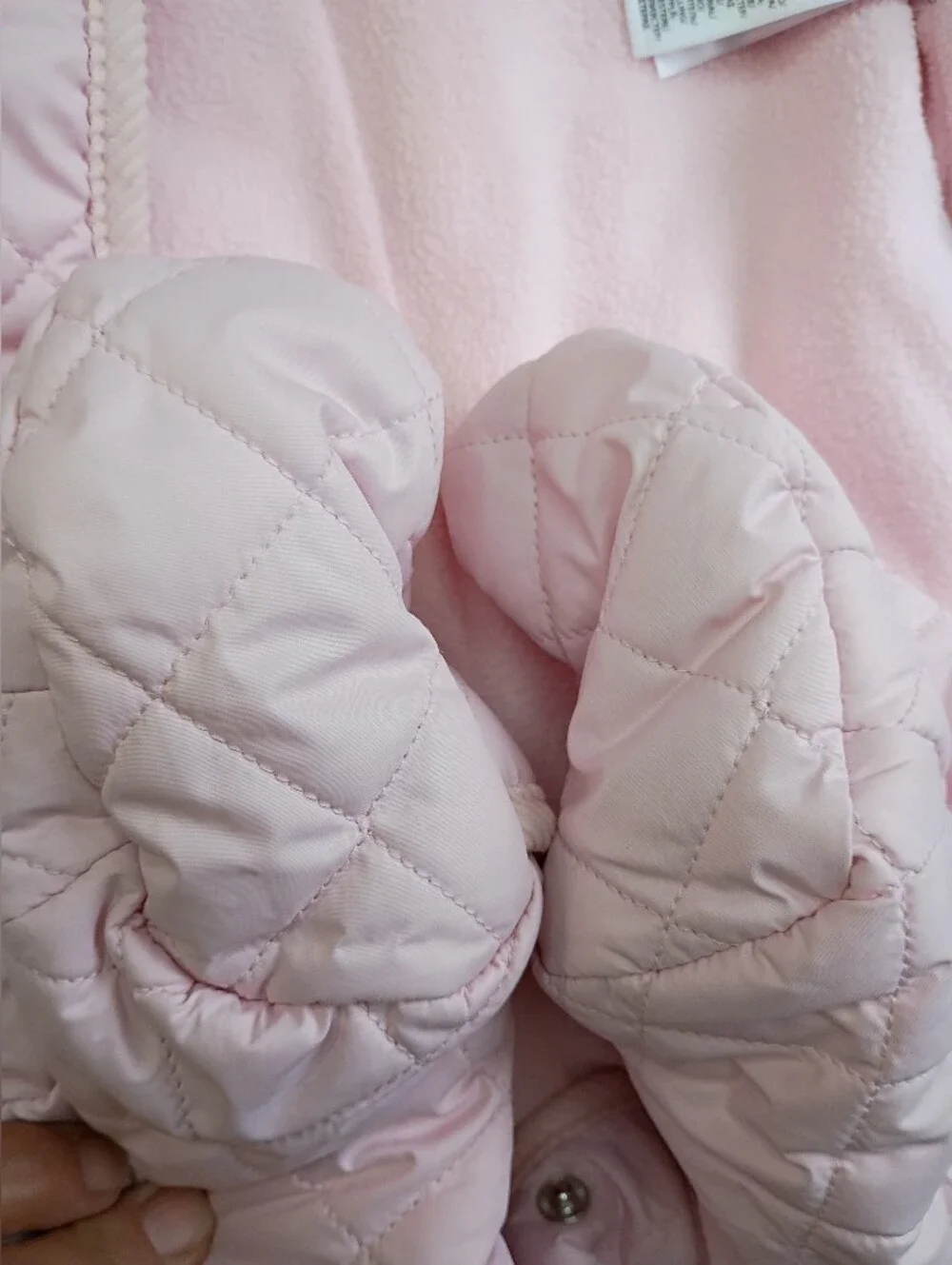 Pink Ralph Lauren Infant Snowsuit Sz 6 Months Quilted Fully Fleece Lined